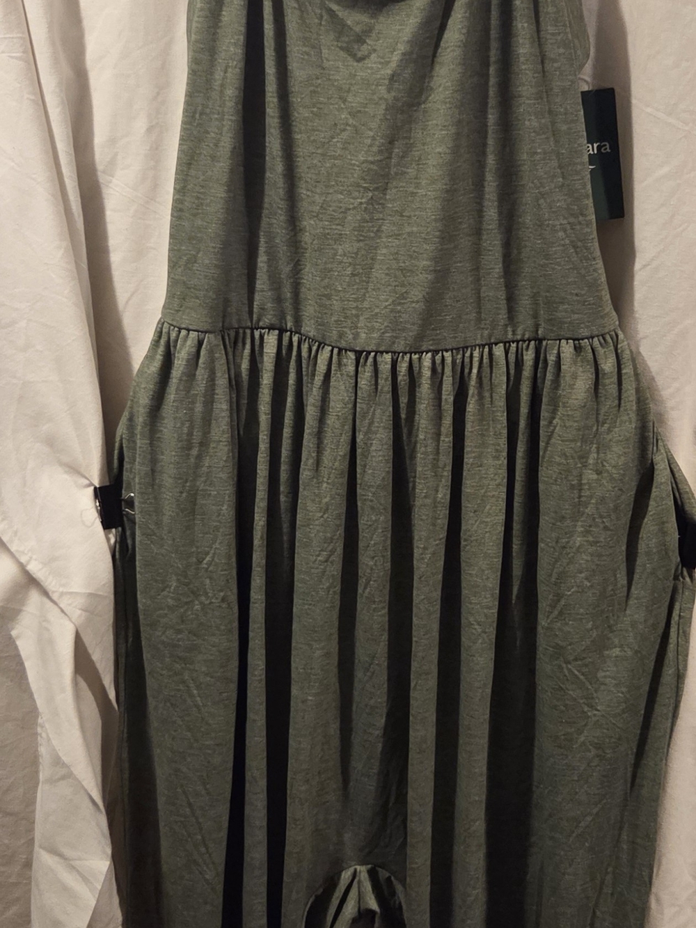 HALARA Olive Green Maxi Skirt with Gathered Waist